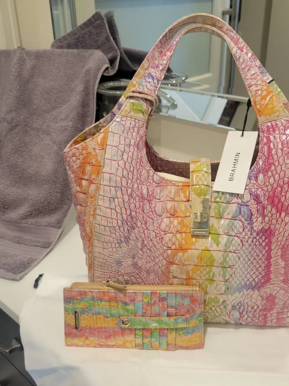 NWT Brahmin Bag and Matching Card Wallet - Carla Optimism Melbourne